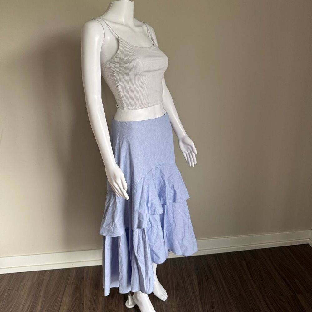 Banana Republic High Low Ruffle Skirt Blue Size 4 - Picture 5 of 6